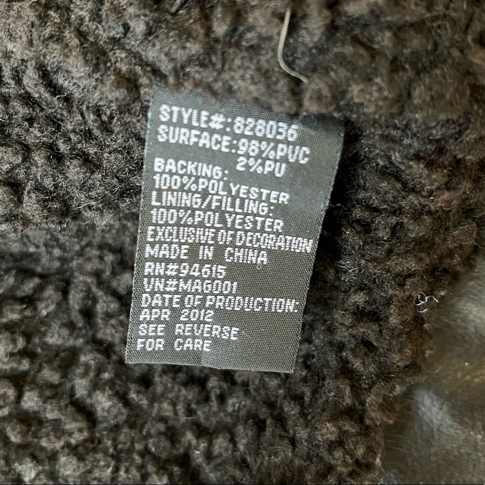 Hawke & Co Dark Brown Faux Leather & Shearling Aviator Jacket - Picture 8 of 8